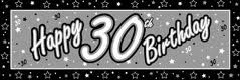 GIANT BANNER- 30TH BIRTHDAY BLACK %26 SILVE