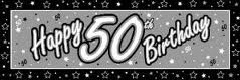 GIANT BANNER- 50TH BIRTHDAY BLACK %26 SILVE