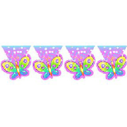 SHAPED BANNER- BUTTERFLY PINK