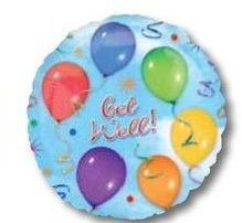 GET WELL FOIL- BALLOONS AND STREAMERS