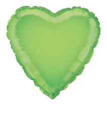 HEART SHAPED FOIL BALLOON- LIME GREEN