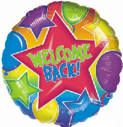 WELCOME BACK FOIL- STARS AND BALLOONS