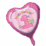 1ST BIRTHDAY GIRL HEART PINK