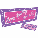 GPB ANYAGE BANNER- PINK WITH PINK WRITING