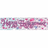 PARTY BANNER- ENGAGEMENT HEARTS PINK