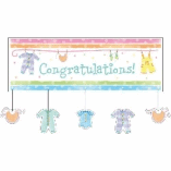 GIANT BANNER- CUTOUT CONGRATULATIONS BABY CLOTHES