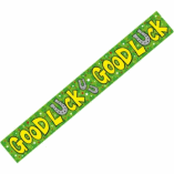 PARTY BANNER- GOOD LUCK GREEN HORSESHOES