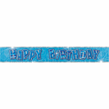 HAPPY BIRTHDAY PRISMATIC BANNER BLUE