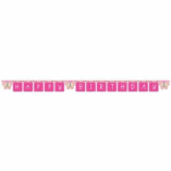 JOINTED GIANT BANNER- BIRTHDAY BUTTERFLY PINK