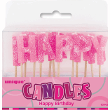 CANDLES HAPPY BIRTHDAY PINK
