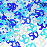 50 HAPPY BIRTHDAY CONFETTI BLUE