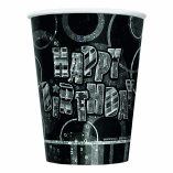 CUPS HAPPY BIRTHDAY PRISMATIC BLACK