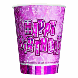 CUPS HAPPY BIRTHDAY PRISMATIC PINK