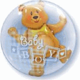 DOUBLE BUBBLE- BABY BOY BEAR FOIL