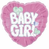 ITS A GIRL FOIL- BABY GIRL PINK HEART