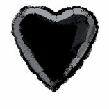 HEART SHAPED FOIL BALLOON- BLACK