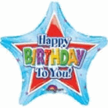 HAPPY BIRTHDAY FOIL- BLUE STAR
