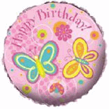 HAPPY BIRTHDAY FOIL- BIRTHDAY PRINCESS BUTTERFLIES AND FLOWERS