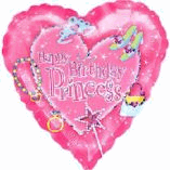 HAPPY BIRTHDAY FOIL- PRINCESS PINK HEART
