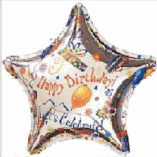 HAPPY BIRTHDAY FOIL- SILVER STAR