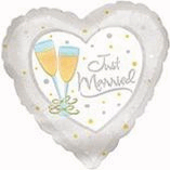 SUPERSHAPE FOIL- JUST MARRIED HEART