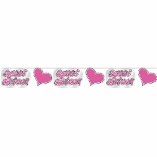 SWEET SIXTEEN GARLAND FOIL PINK HEARTS