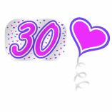 30TH GARLAND FOIL PINK HEARTS