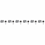 HAPPY BIRTHDAY GARLAND FOIL SILVER STARS