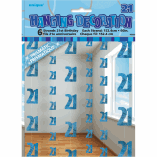 HANGING DECOR 21 BIRTHDAY GLITZ BLUE