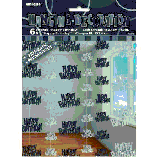 HANGING DECOR HAPPY BIRTHDAY GLITZ SILVER