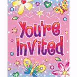 INVITATIONS- BIRTHDAY PRINCESS PINK