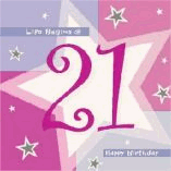 LIFE BEGINS AT 21 NAPKIN PINK STAR