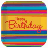 HAPPY BIRTHDAY PLATE STRIPES