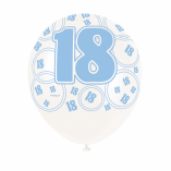 6 18TH BIRTHDAY GLITZ BALLOONS BLUE