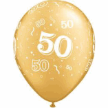 GOLD 50 PRINTED LATEX BALLOON