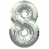 SUPERSHAPE FOIL BALLOON- SILVER 8